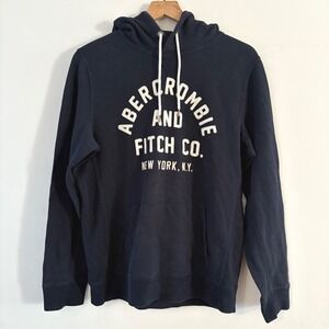 Y2K Abercrombie & Fitch Men‎ Hoodie Sweatshirt Embroidered Spellout Small